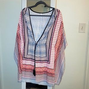 Swimsuit cover up. XL. Rayon type material. Drawstring waist.